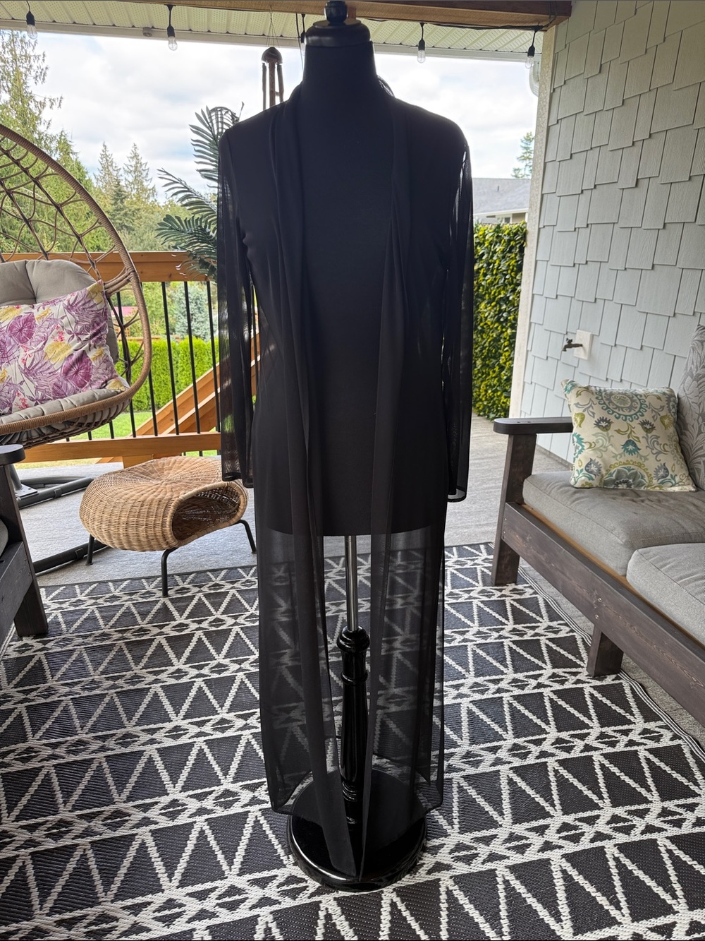 Frank Lyman | Sheer Long Sleeve Long Open Cardigan